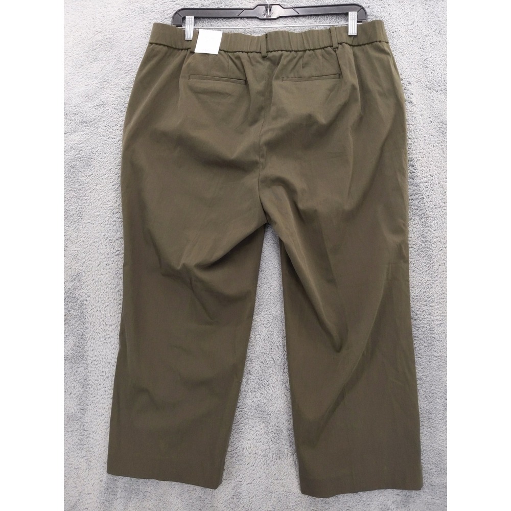 Talbots Bristol Pant Plus Petite Olive Green Wide Leg Casual Dress Pants 18WP - Picture 5 of 9